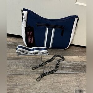 HAUTE SHORE Navy and White Crossbody Bag